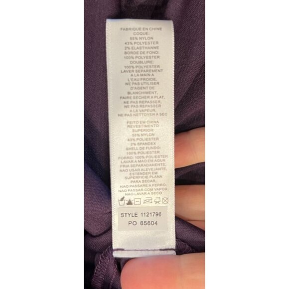 Alex Evenings Faux Two-Piece Cocktail Dress Deep Plum Lace Chiffon Dress Size 12 - Picture 9 of 11